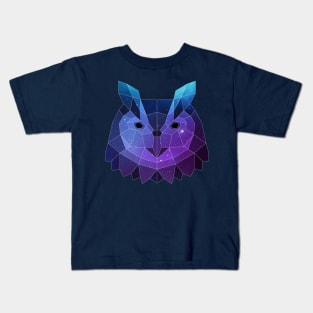 Galaxy Owl Geometric Animal Kids T-Shirt